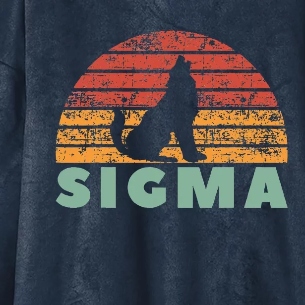 Vintage Sigma Wolf Retro Sigma Male Hooded Wearable Blanket