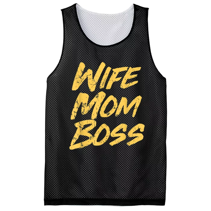 Vintage Stylish Wife Mom Boss Funny Mother's Day Mesh Reversible Basketball Jersey Tank