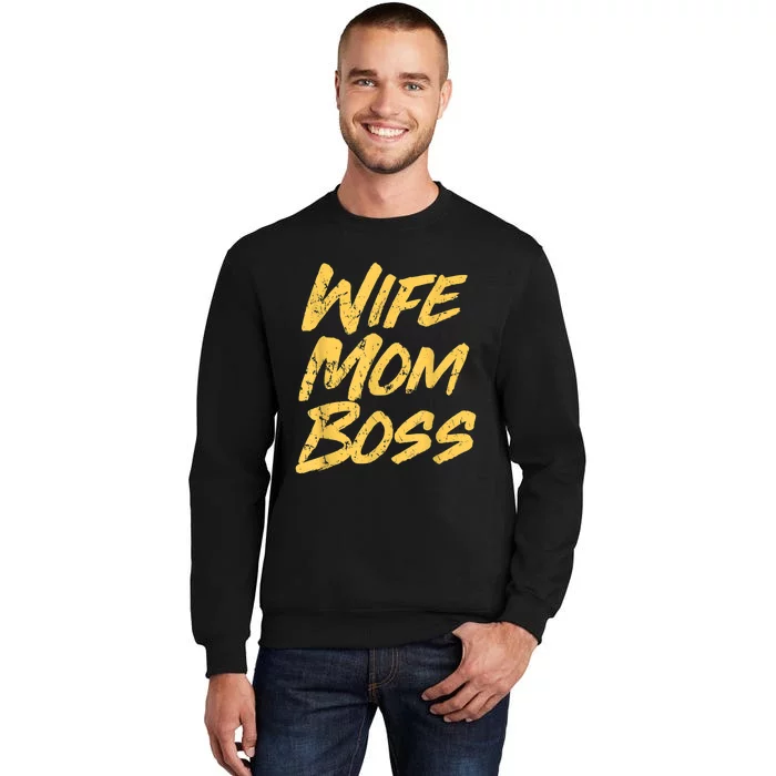 Vintage Stylish Wife Mom Boss Funny Mother's Day Tall Sweatshirt