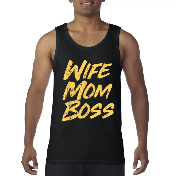 Vintage Stylish Wife Mom Boss Funny Mother's Day Tank Top