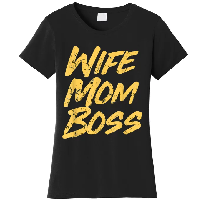 Vintage Stylish Wife Mom Boss Funny Mother's Day Women's T-Shirt