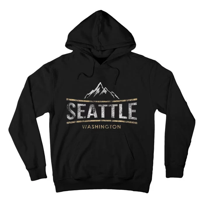 Vintage Seattle Washington Retro Mountain Travel Souvenir Tall Hoodie