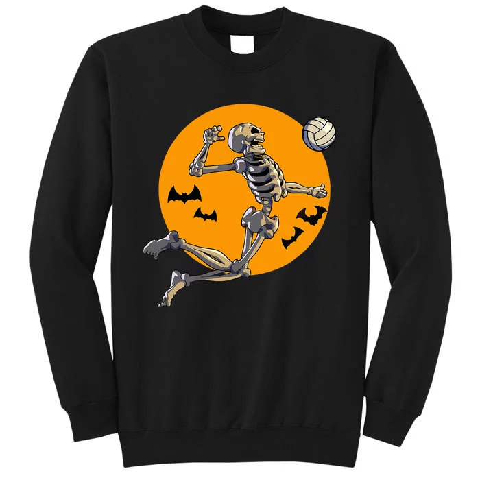 Volleyball Skeleton Women Volleyball Player Tall Sweatshirt