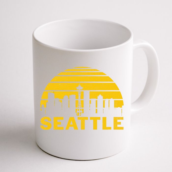 Vintage Seattle Washington Cityscape Retro Front & Back Coffee Mug