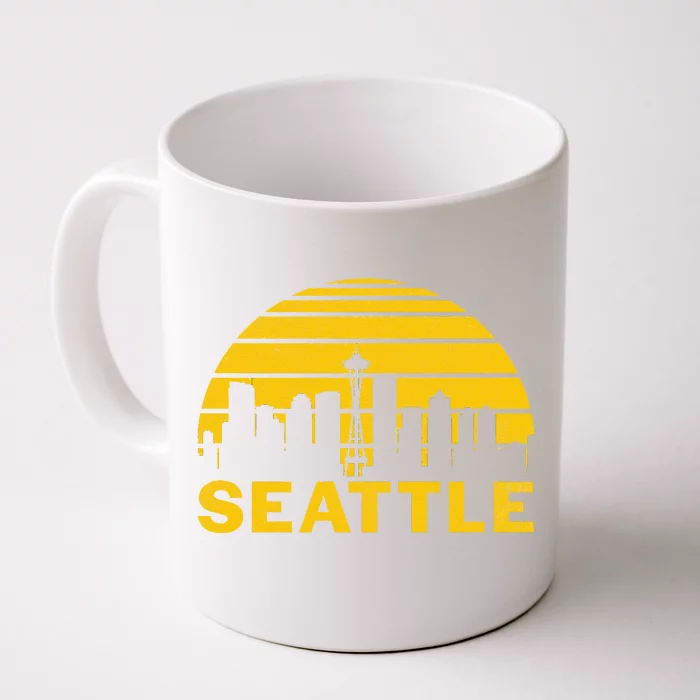 Vintage Seattle Washington Cityscape Retro Front & Back Coffee Mug