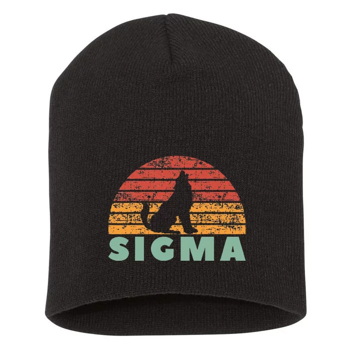 Vintage Sigma Wolf Retro Sigma Male Short Acrylic Beanie