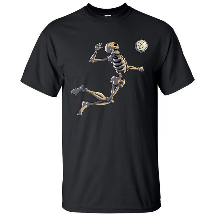 Volleyball Skeleton Women Volleyball Player Halloween Tall T-Shirt