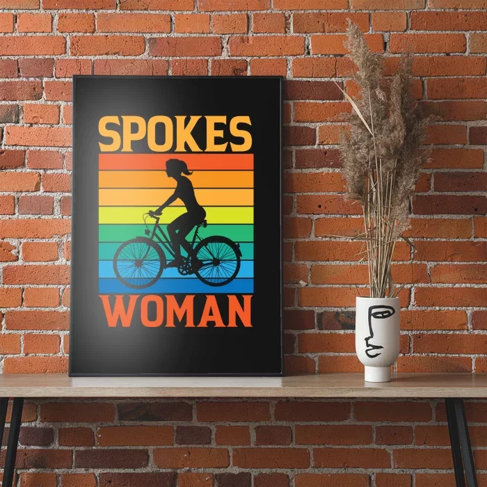 Vintage Spokes Woman Ride Bike Gift Funny Cycling Poster