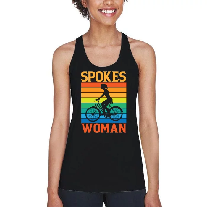 Vintage Spokes Woman Ride Bike Gift Funny Cycling Women's Racerback Tank