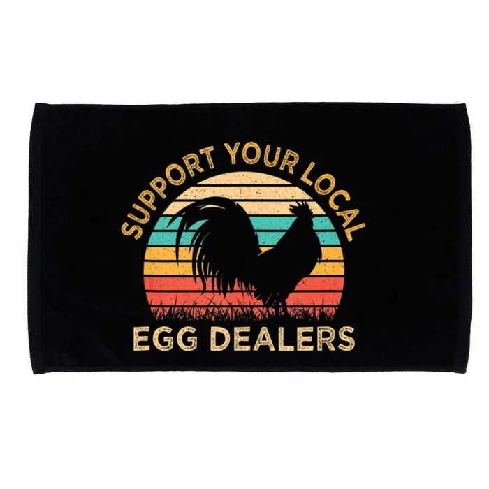 Vintage Support Your Local Egg Dealer Farmers Funny Chicken Microfiber Hand Towel