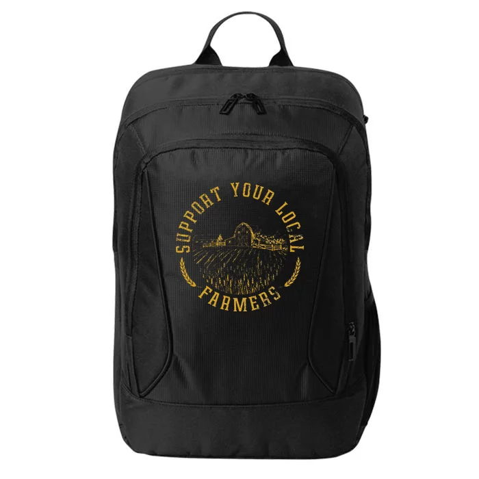 Vintage Support Your Local Farmers Farming City Backpack