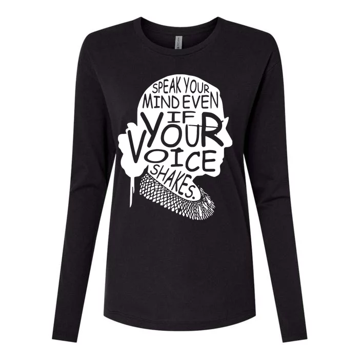 Vintage Speak Your Mind Even If Your Voice Shakes Womens Cotton Relaxed Long Sleeve T-Shirt