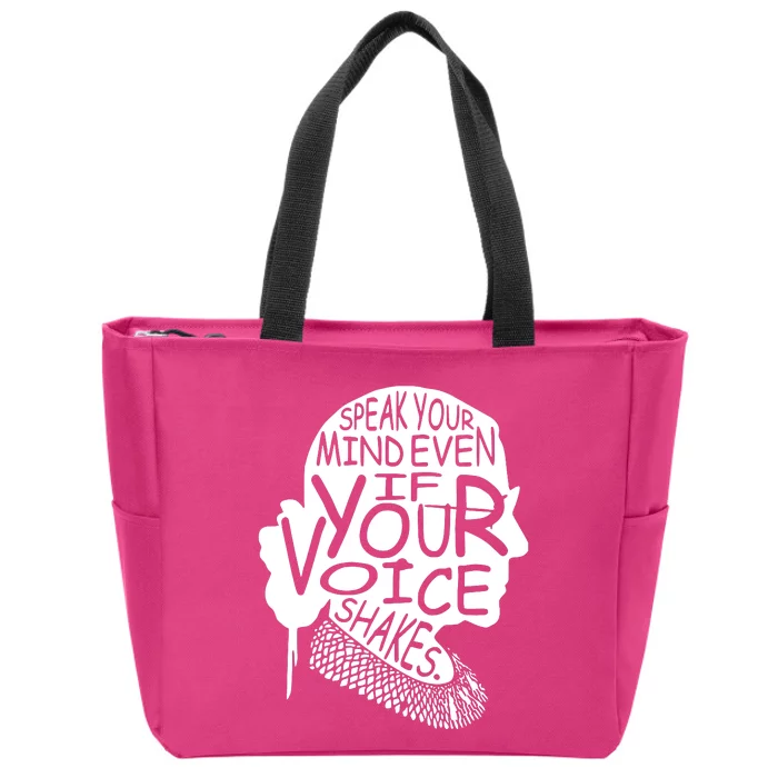 Vintage Speak Your Mind Even If Your Voice Shakes Zip Tote Bag