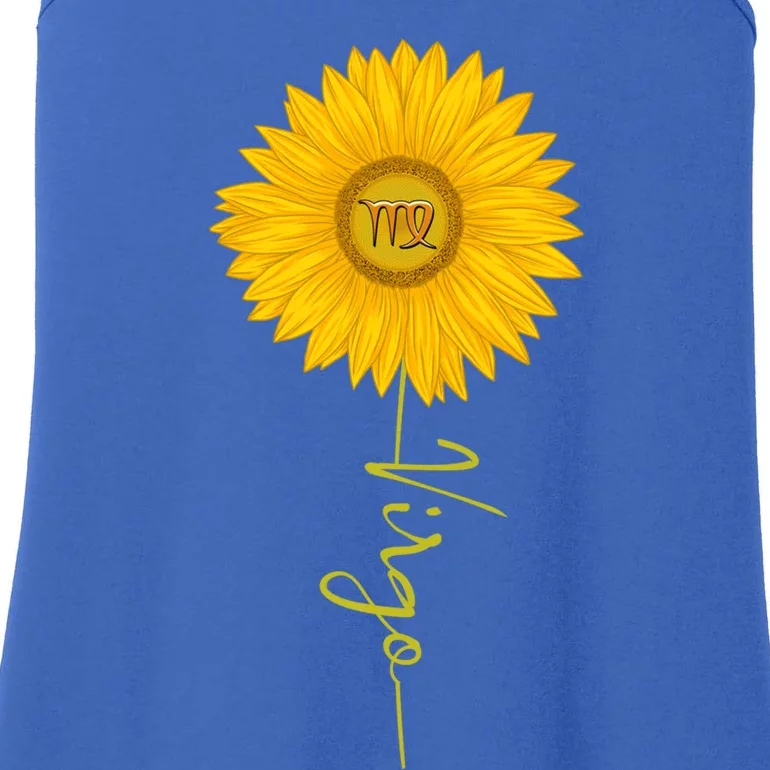 Virgo Sunflower Zodiac Sign Floral Horoscope Gift Ladies Essential Tank