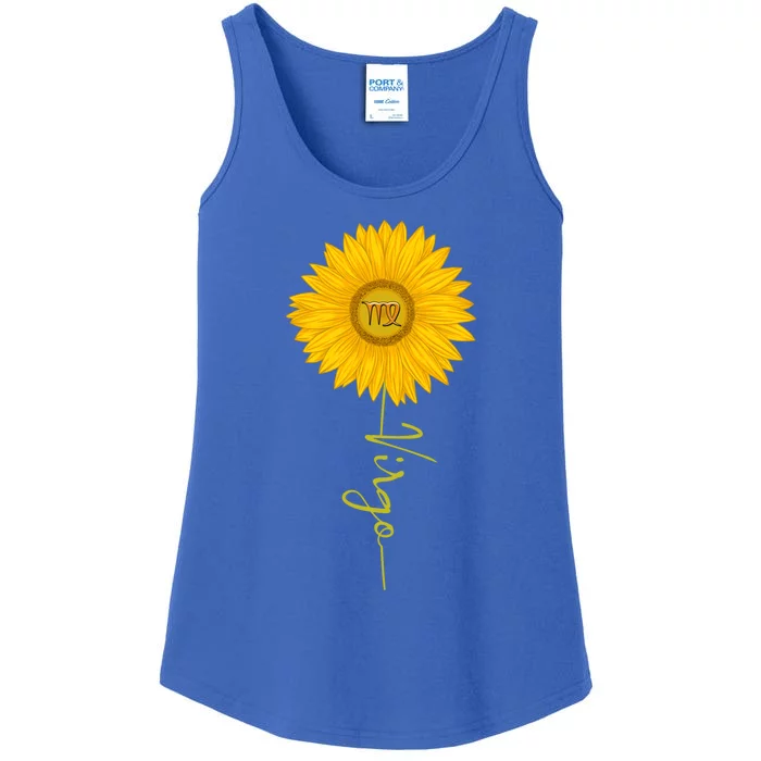 Virgo Sunflower Zodiac Sign Floral Horoscope Gift Ladies Essential Tank