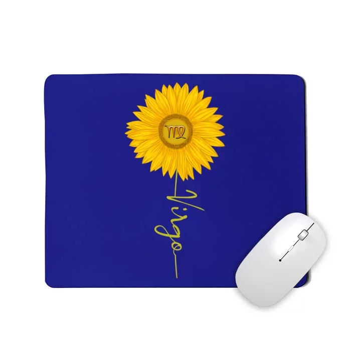 Virgo Sunflower Zodiac Sign Floral Horoscope Gift Mousepad