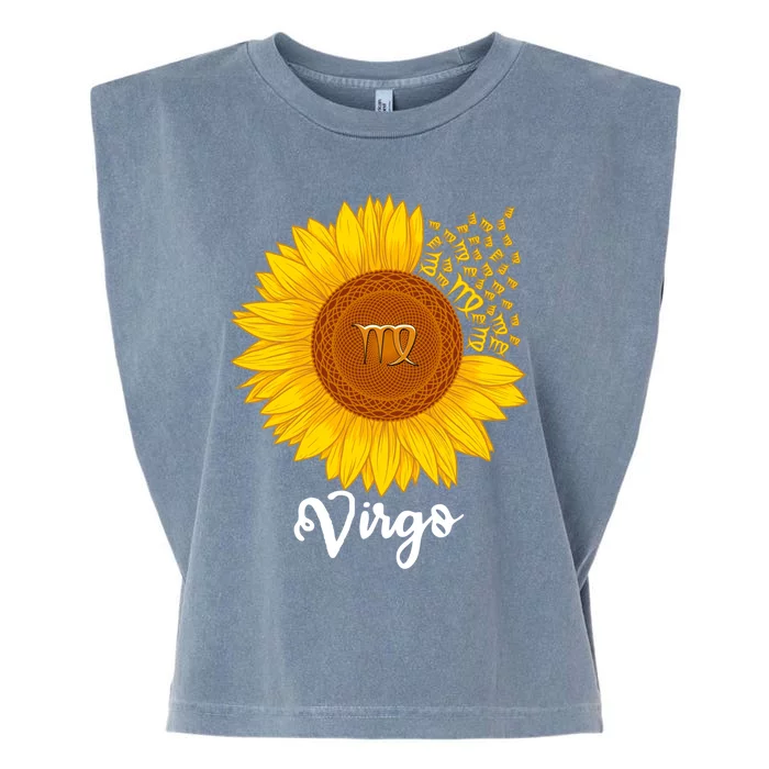 Virgo Sunflower Zodiac Sign Floral Astrology Gift Garment-Dyed Women's Muscle Tee