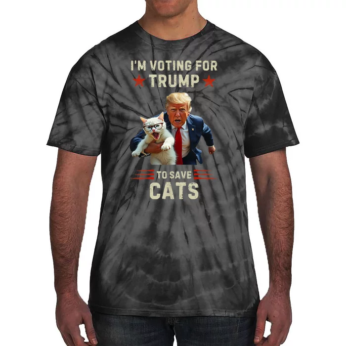 Vote Trump 2024 To Save Cats From Being Eaten Tie-Dye T-Shirt