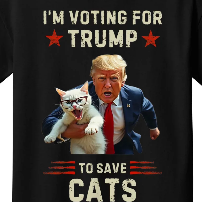 Vote Trump 2024 To Save Cats From Being Eaten Kids T-Shirt