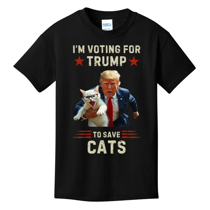 Vote Trump 2024 To Save Cats From Being Eaten Kids T-Shirt