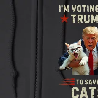 Vote Trump 2024 To Save Cats From Being Eaten Full Zip Hoodie