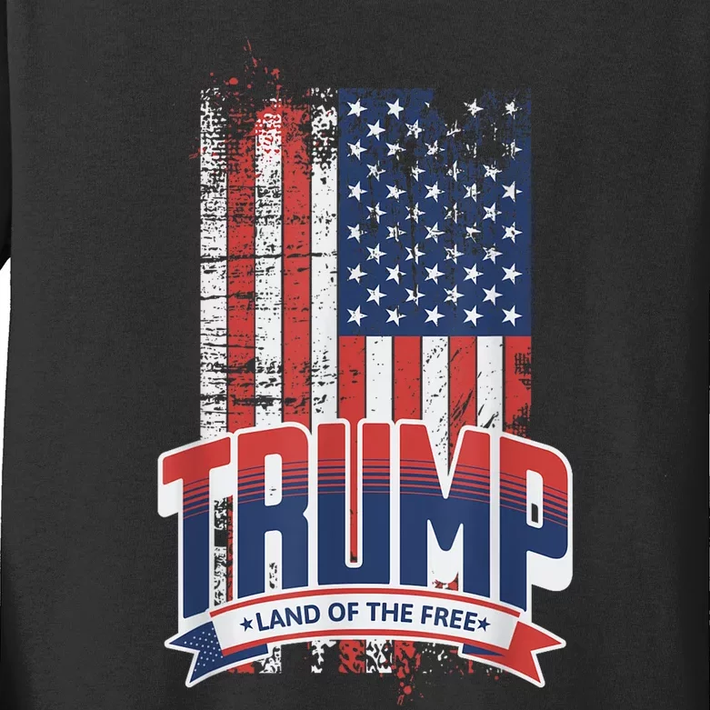 Vote Trump 2024 President Patriotic Republican Voter USA Kids Long Sleeve Shirt