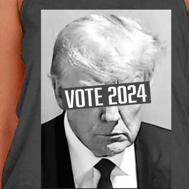 Vote Trump 2024 Mug Shot Trump Mug Shot Trump 24 Women's Knotted Racerback Tank