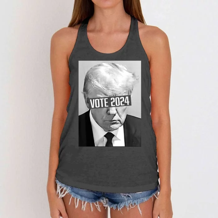 Vote Trump 2024 Mug Shot Trump Mug Shot Trump 24 Women's Knotted Racerback Tank