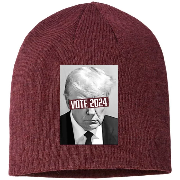 Vote Trump 2024 Mug Shot Trump Mug Shot Trump 24 8 1/2in Sustainable Knit Beanie