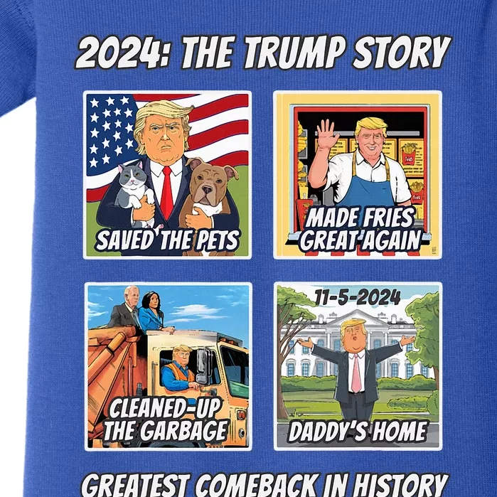 Victory Trump 2024 Greatest Comeback Inauguration Keepsake Baby Bodysuit