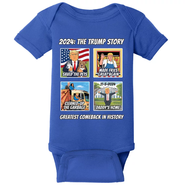 Victory Trump 2024 Greatest Comeback Inauguration Keepsake Baby Bodysuit