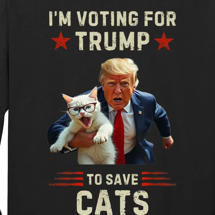 Vote Trump 2024 To Save Cats From Being Eaten Long Sleeve Shirt