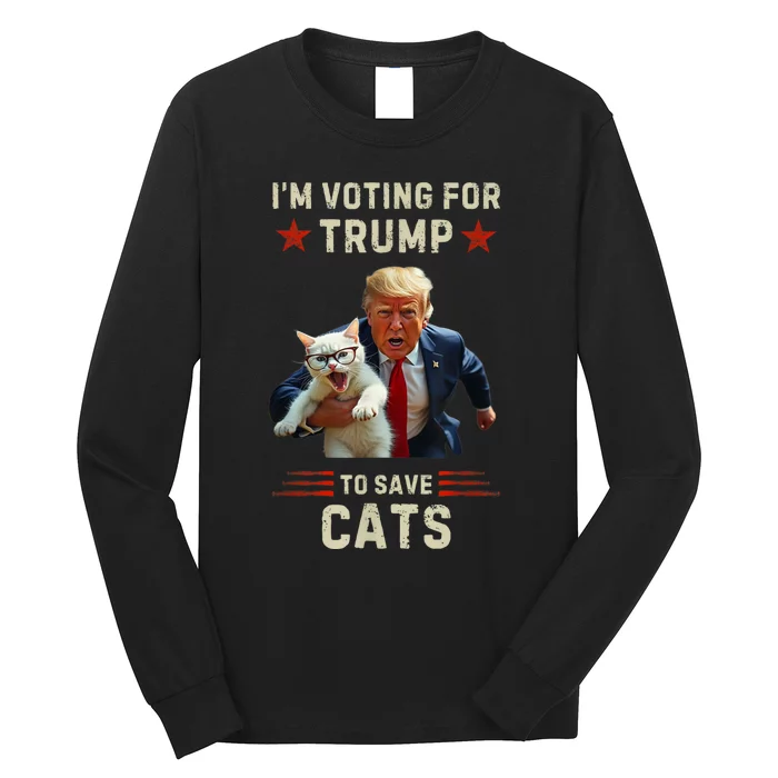 Vote Trump 2024 To Save Cats From Being Eaten Long Sleeve Shirt