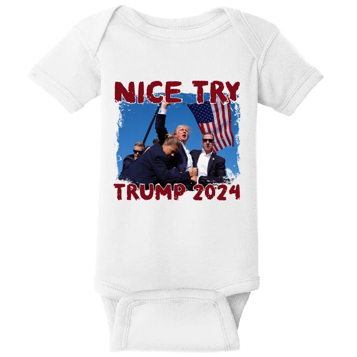 Vintage Trump 2024 Nice Try Baby Bodysuit