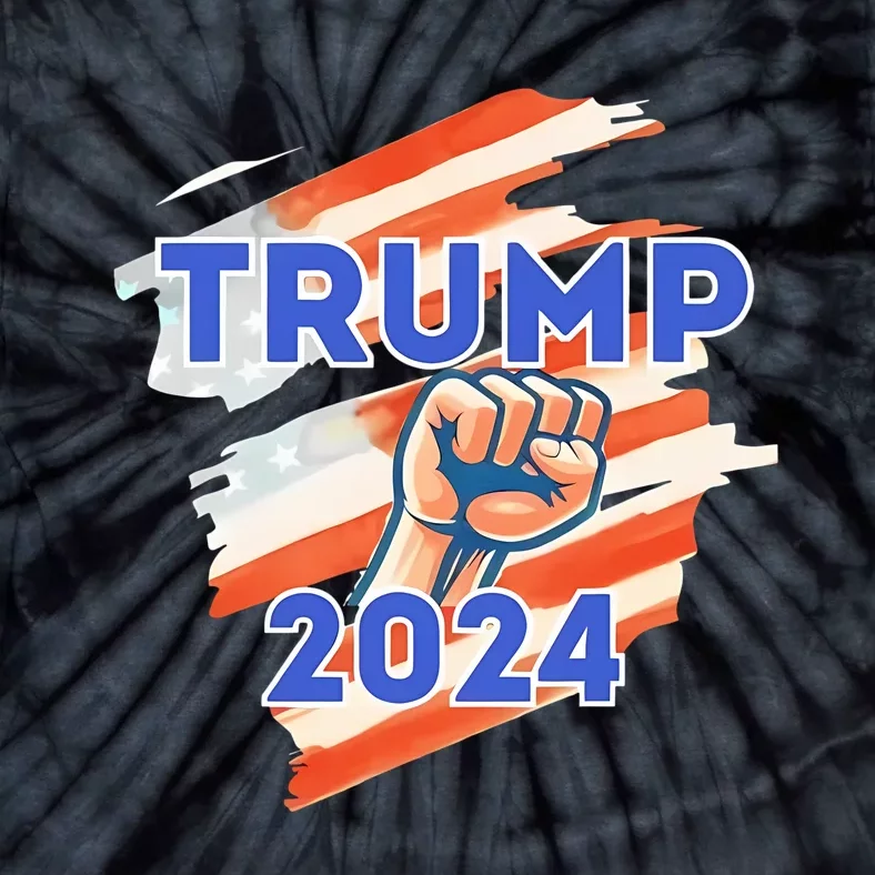 Vote Trump 2024 Usa Flag Power Fist Support Tie-Dye T-Shirt