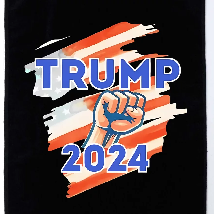 Vote Trump 2024 Usa Flag Power Fist Support Platinum Collection Golf Towel