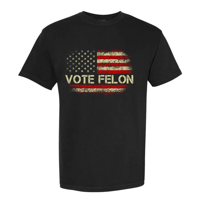 Vintage Trump 2024 IM Voting Convicted Felon Garment-Dyed Heavyweight T-Shirt