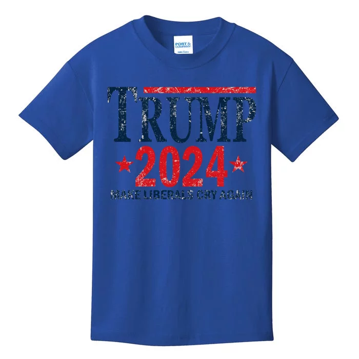 Vintage Trump 2024 Make Liberals Cry Again Gift Kids T-Shirt