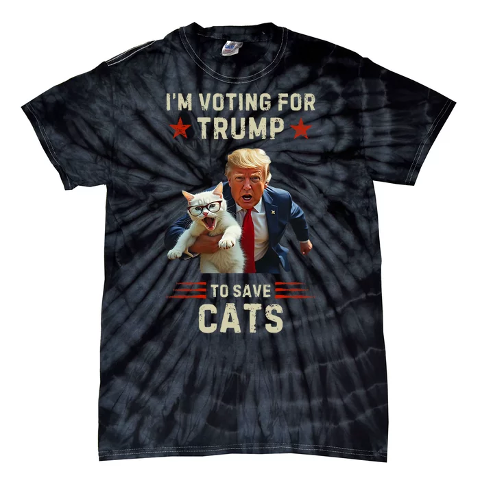 Vote Trump 2024 To Save Cats From Being Eaten Tie-Dye T-Shirt