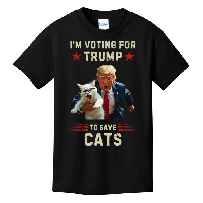 Vote Trump 2024 To Save Cats From Being Eaten Kids T-Shirt