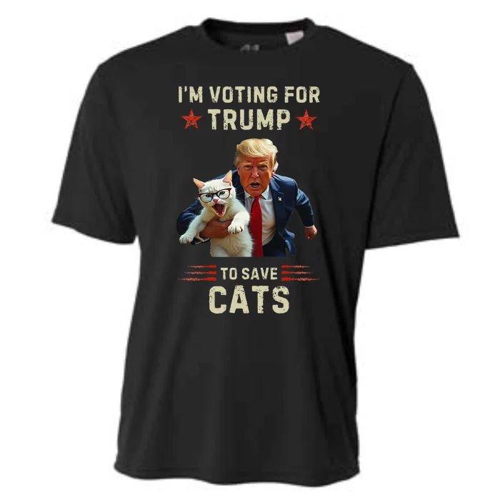 Vote Trump 2024 To Save Cats From Being Eaten Cooling Performance Crew T-Shirt