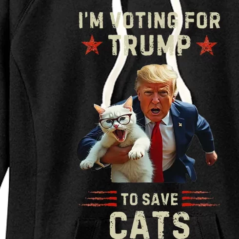 Vote Trump 2024 To Save Cats From Being Eaten Women's Fleece Hoodie