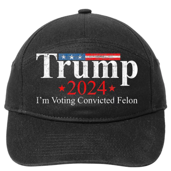 Vintage Trump 2024 IM Voting Convicted Felon 7-Panel Snapback Hat