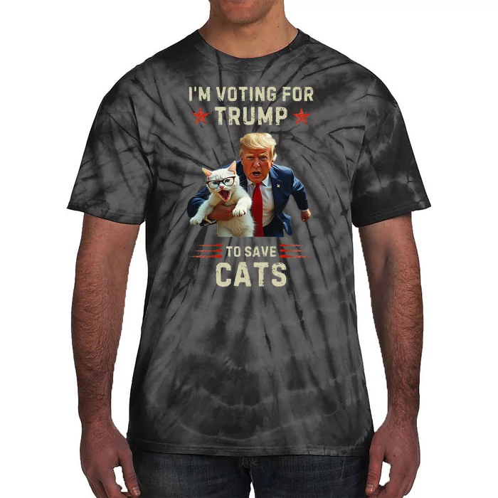 Vote Trump 2024 To Save Cats From Being Eaten Tie-Dye T-Shirt