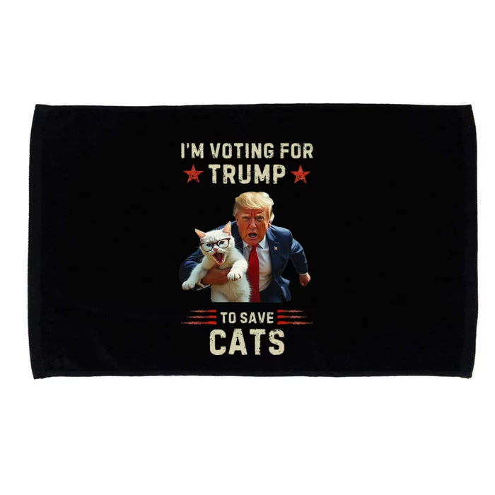 Vote Trump 2024 To Save Cats From Being Eaten Microfiber Hand Towel