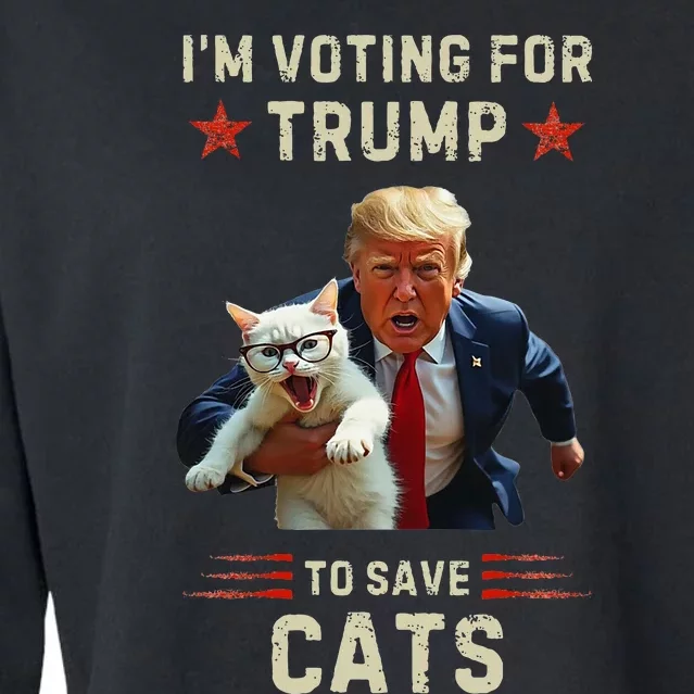 Vote Trump 2024 To Save Cats From Being Eaten Cropped Pullover Crew