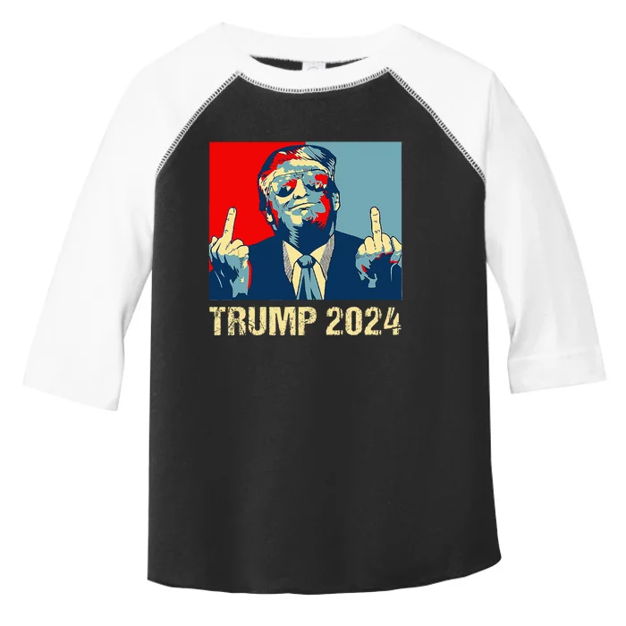 Vintage Trump 2024 Middle Finger ILl Be Back Election 2024 Toddler Fine Jersey T-Shirt