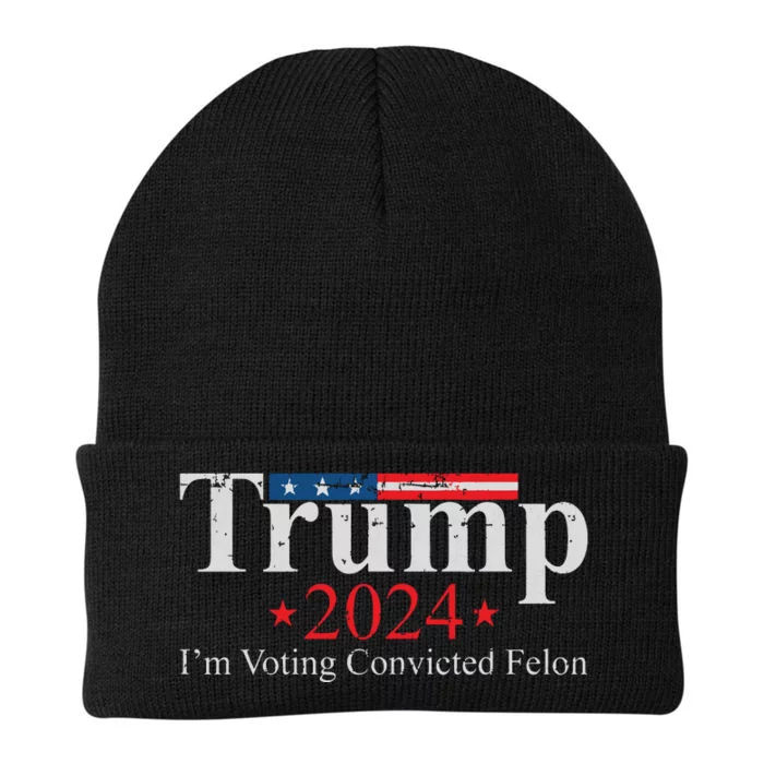 Vintage Trump 2024 Im Voting Convicted Felon Knit Cap Winter Beanie