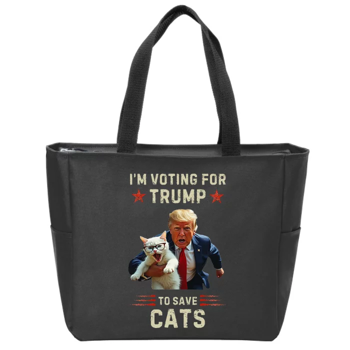 Vote Trump 2024 To Save Cats From Being Eaten Zip Tote Bag