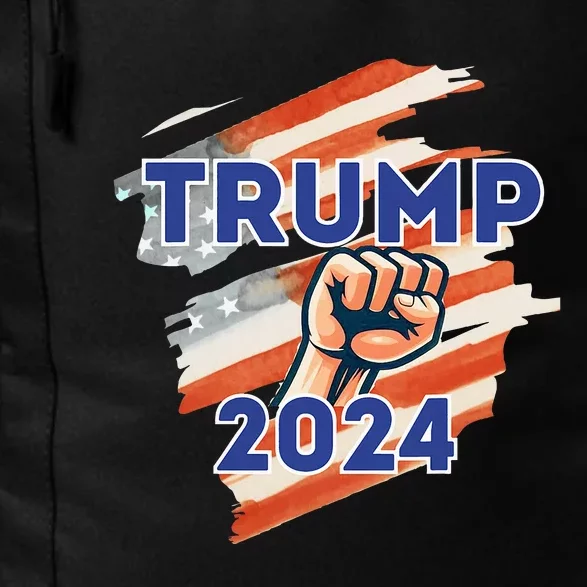 Vote Trump 2024 Usa Flag Power Fist Support Daily Commute Backpack